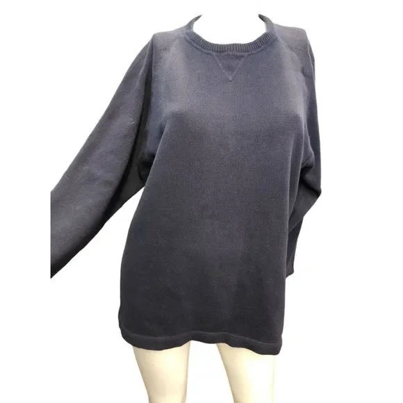 Eddie Bauer Navy Blue Cotton Sweater Size Large - Picture 1 of 8